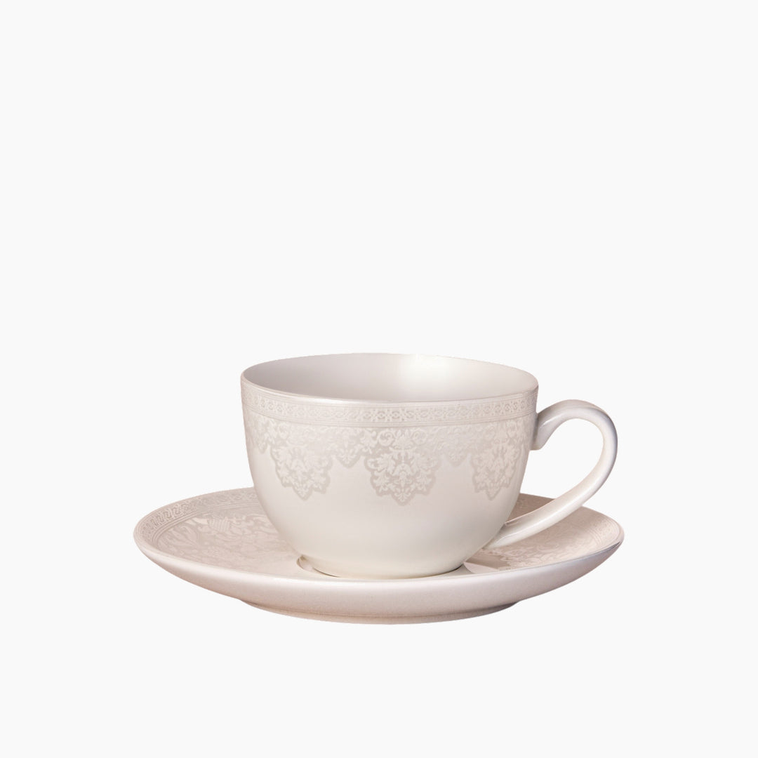 Karaca Minerva Coffee Cup and Saucer 90 ml – White
