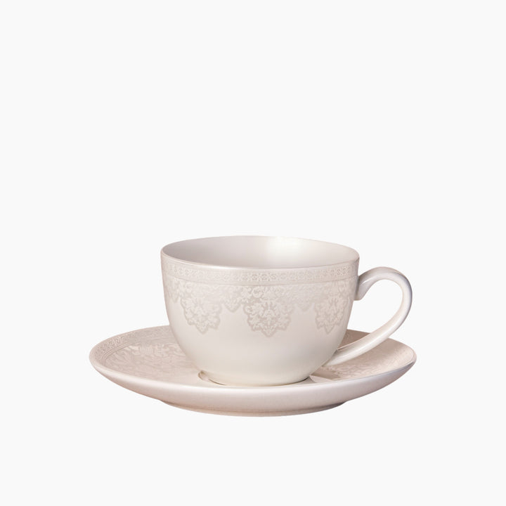 Karaca Minerva Coffee Cup and Saucer 90 ml – White