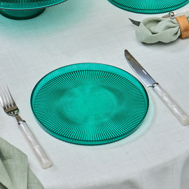 Karaca Massimo 7-Piece Vintage Blue Glass Cake Set