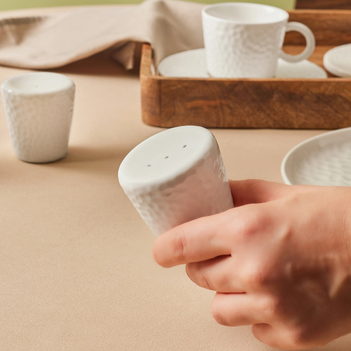 Karaca X Refika Pure White Round Salt Shaker 6 cm