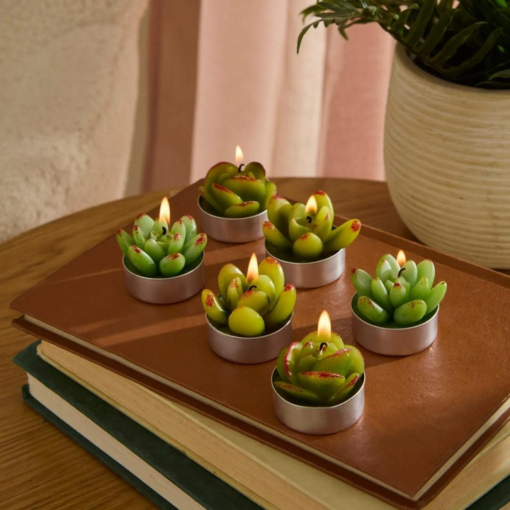 Karaca Home Succulent Tealight Candle Set - 6 Pieces