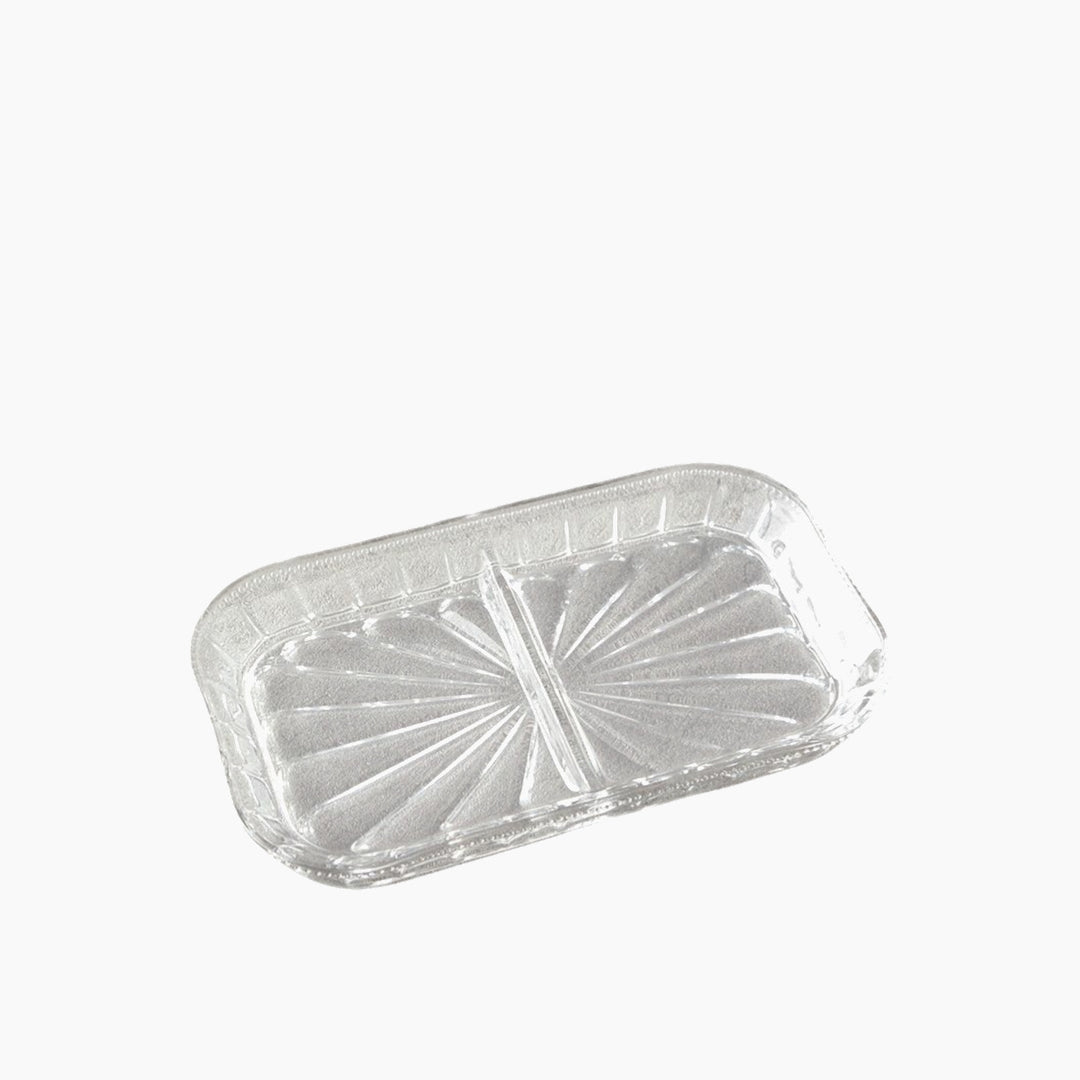 EH Living Cosmos Glass With 2 Sections Serving Ware 25x15 cm Transparent