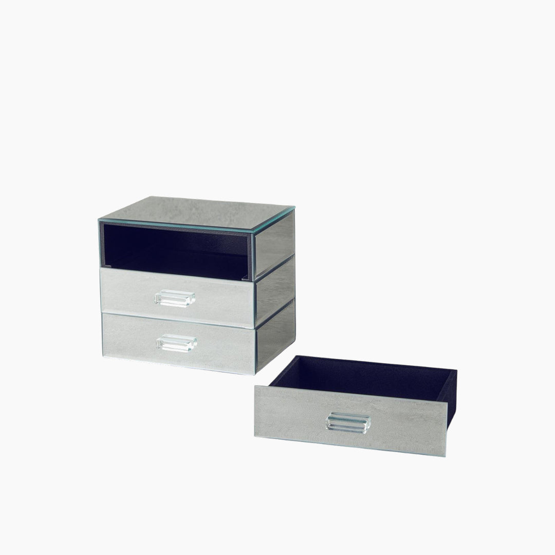 EH Living Valeria Glass With Mirror Decorative Box Sılver