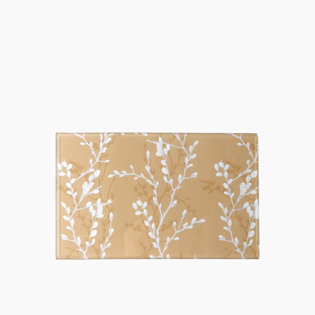 EH Living Sakura Garden glass decorative box in beige