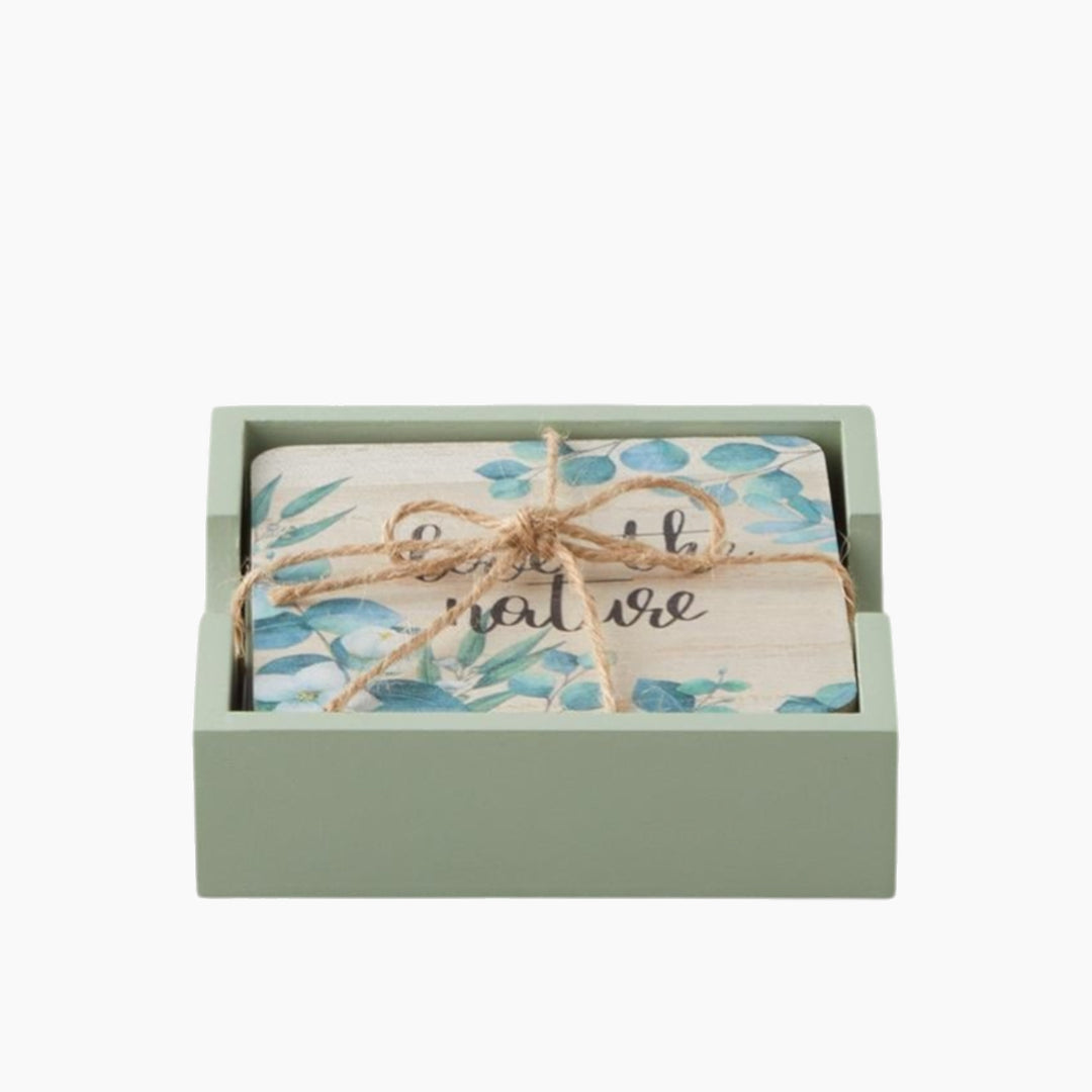 EH Living Gum Wooden 7 Pcs Coaster 11,5 cm Colored