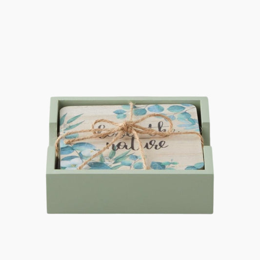 EH Living Gum Wooden 7 Pcs Coaster 11,5 cm Colored