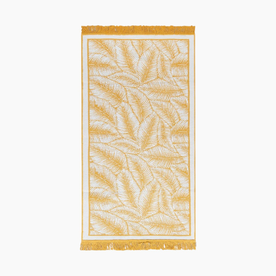 EH Living Leaves Woven Rug 80x150 cm Mustard