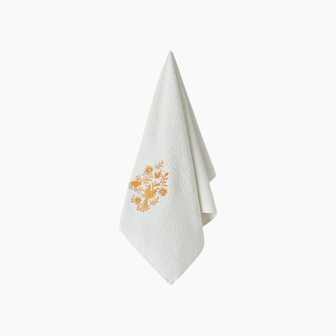 EH Living Floral Crowd Cotton Embroidered Face Towel 50x80 cm Ecru
