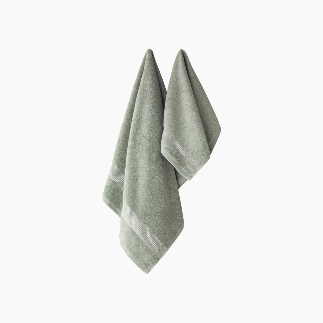 EH Living Shiny Stripe Cotton Glitter Face Towel Set 30x45+50x80 cm Sea Green