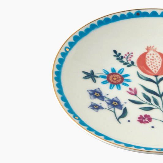 EH Living Carnival Tulip Bone Porcelain Cake Plate 20 cm Colored
