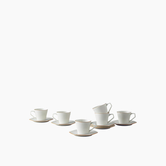 مجموعة أكواب قهوة EH Living Marlin Bone Porcelain 12 قطعة لـ 6 أشخاص 80 مل