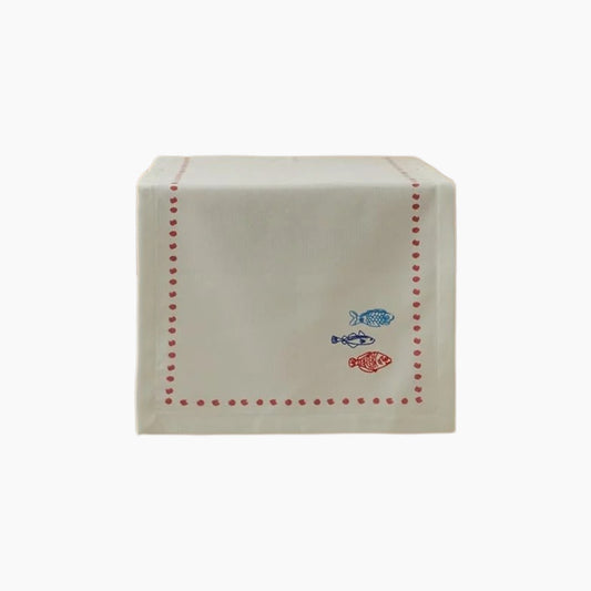 EH Living Fishes Cotton Runner 40x140 cm White