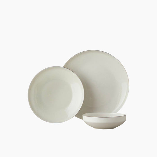 EH Living Torino Porcelain With Deep Plate Table Set 18 Pieces, 6 Servings