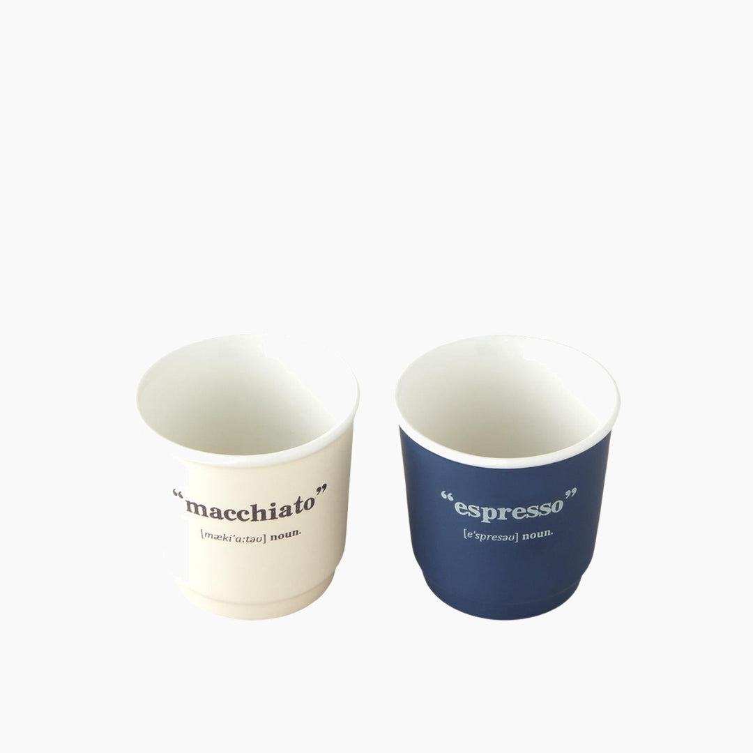 EH Phoebe New Bone China Espresso Cup - 2 Pieces 2 Servings Cup 90 Ml Navy Blue - Cream