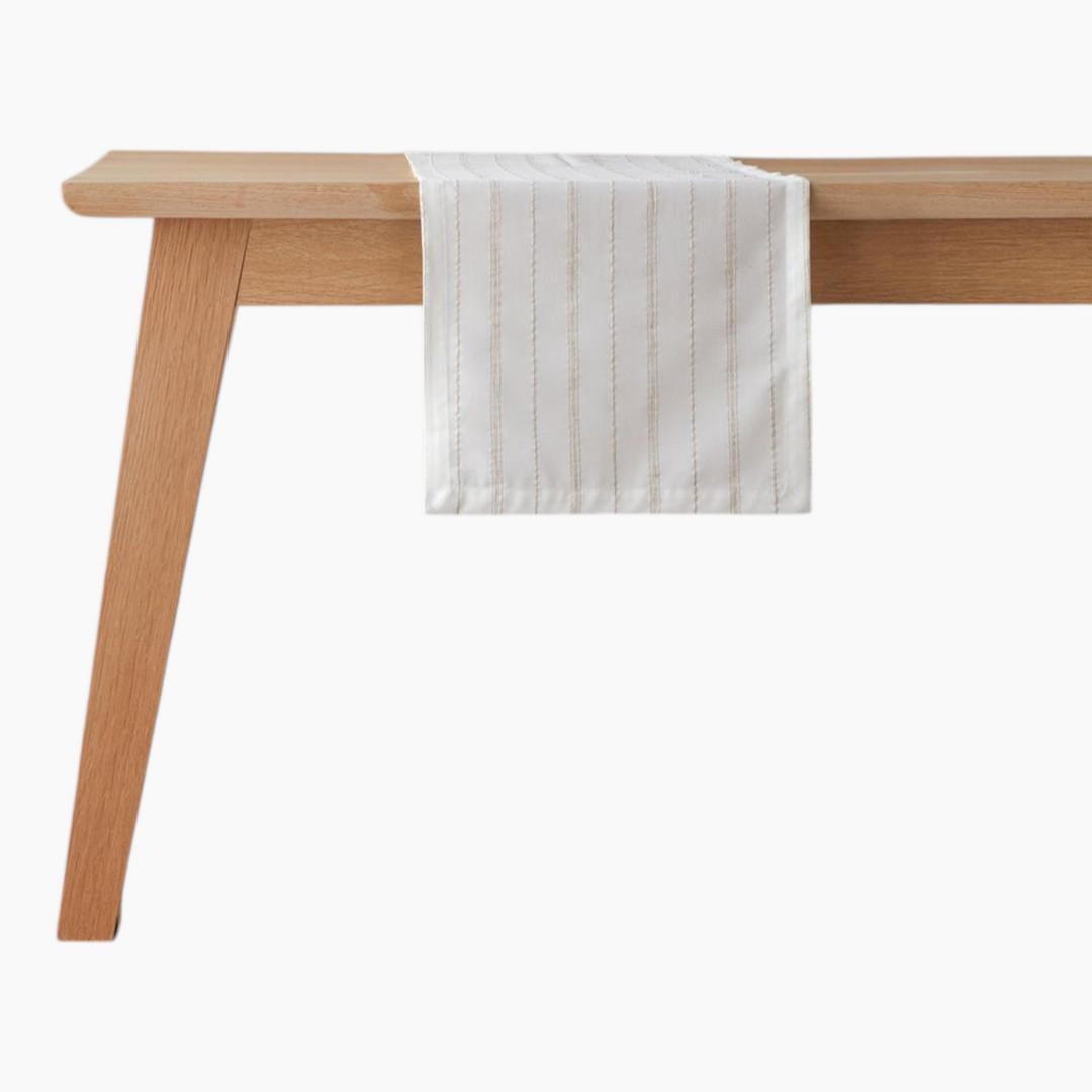 EH Living Flossy Polyester Runner 40x140 cm in white-beige
