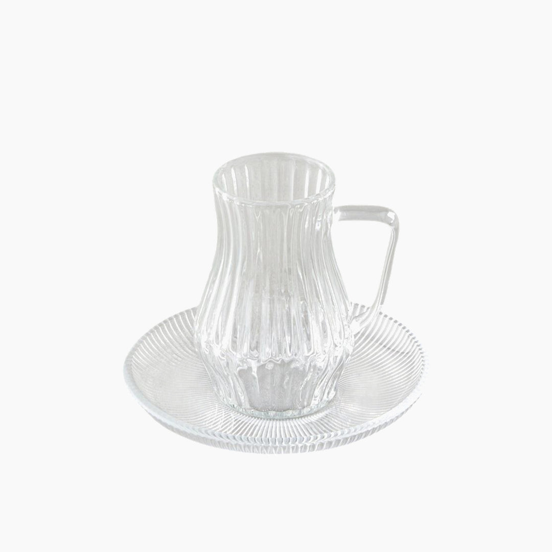 EH Living Rachel Glass 12 Pieces 6 Servings Tea Set 135 ml Transparent