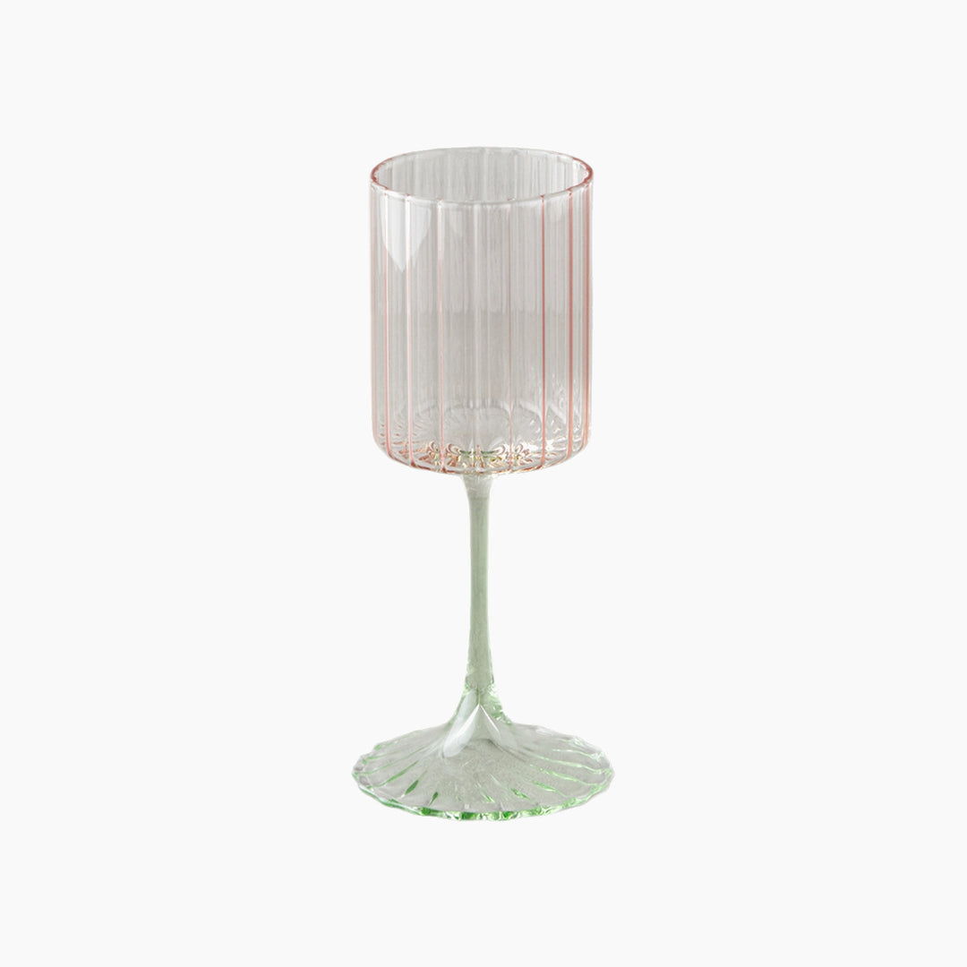 EH Glimmer Glass 2 Pcs Chalice 250 Ml Pink - Green