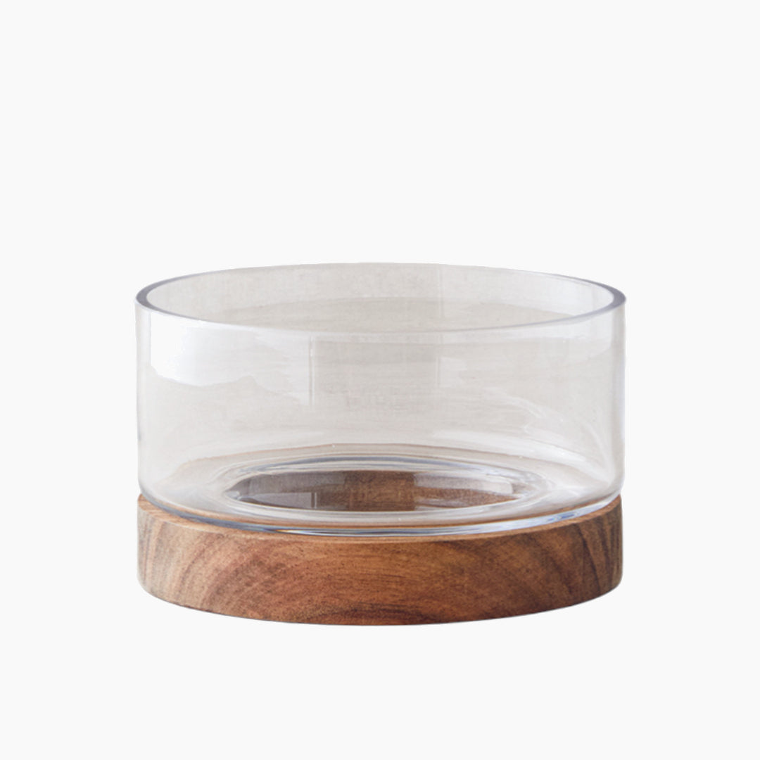 EH Living Viserys Glass-Wooden Serving Ware 13x21,5 cm Transparent