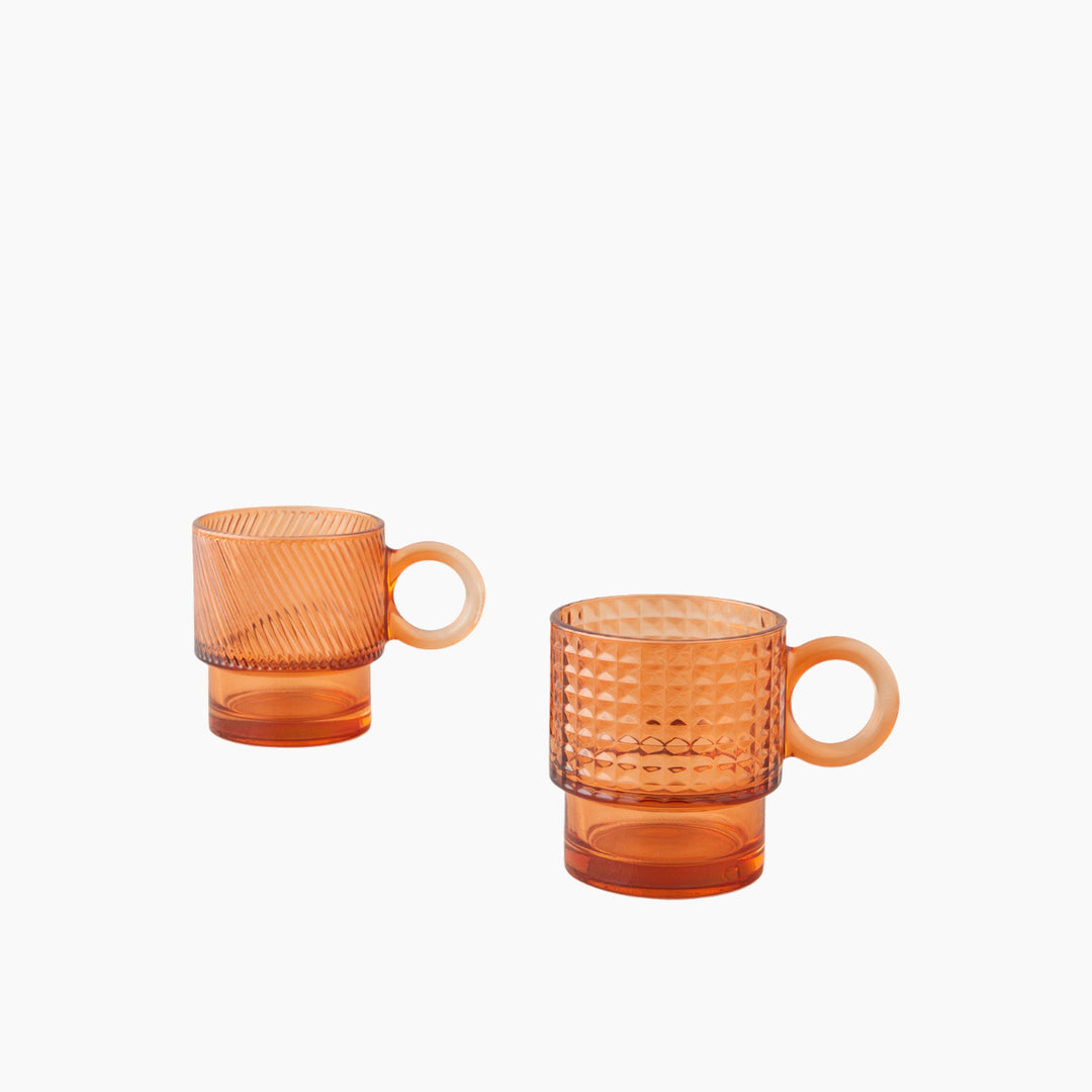 EH Gloss Glass 2 Pcs Mug 300 Ml Amber