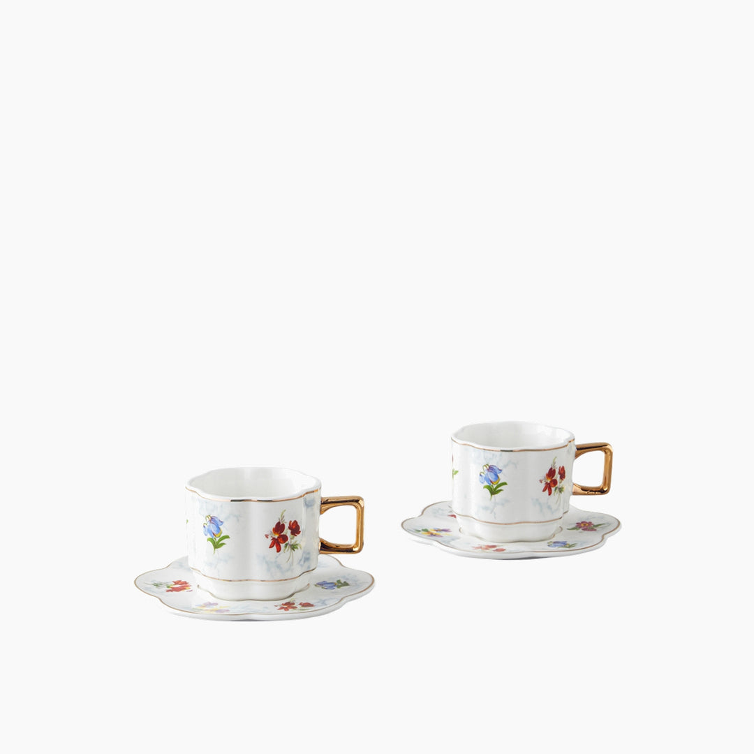 EH Celestia Porcelain 4 Pieces 2 Servings Coffee Cup Set 90 Ml Colored