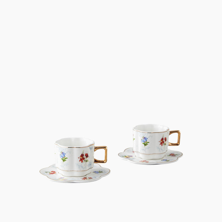 EH Celestia Porcelain 4 Pieces 2 Servings Coffee Cup Set 90 Ml Colored