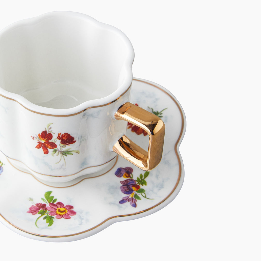 EH Celestia Porcelain 4 Pieces 2 Servings Coffee Cup Set 90 Ml Colored