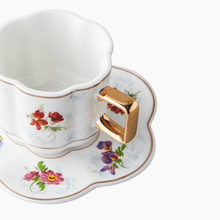 EH Celestia Porcelain 4 Pieces 2 Servings Coffee Cup Set 90 Ml Colored