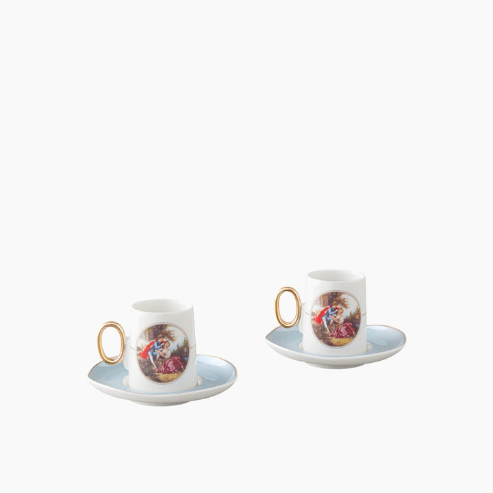EH Selene Porcelain 4 Pieces 2 Servings Coffee Cup Set 80 Ml