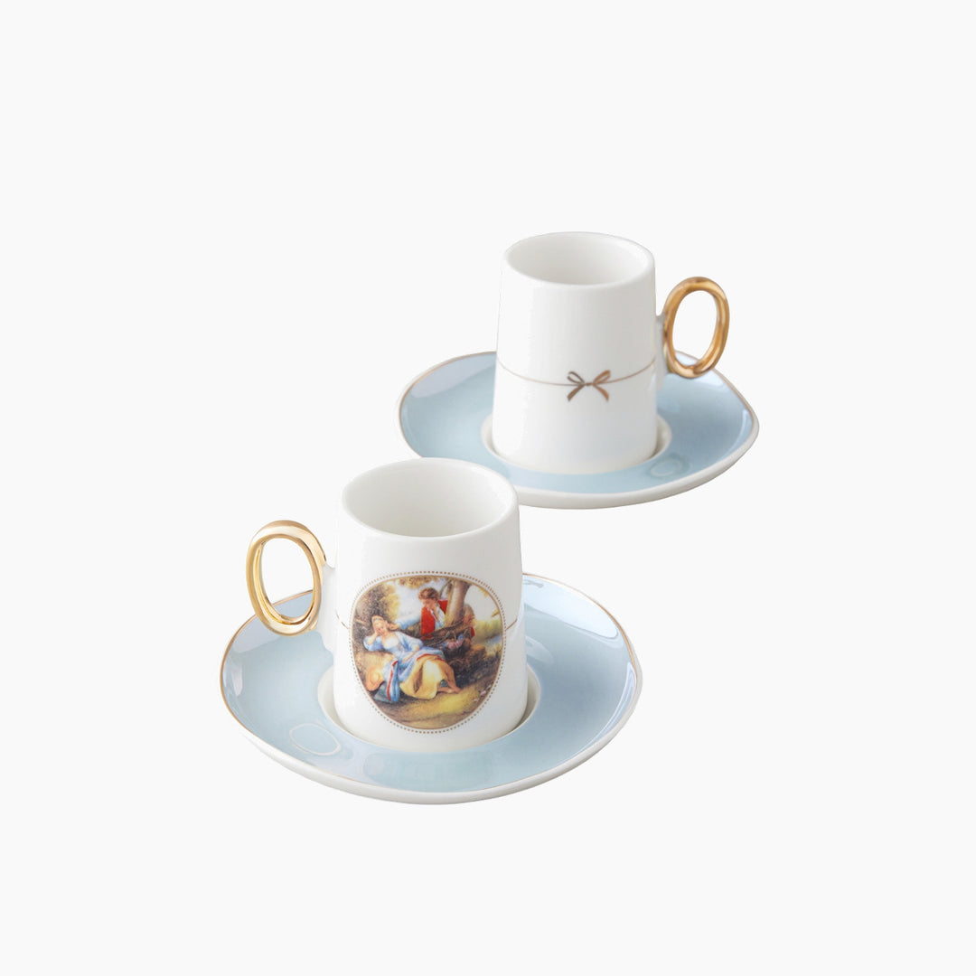 EH Selene Porcelain 4 Pieces 2 Servings Coffee Cup Set 80 Ml