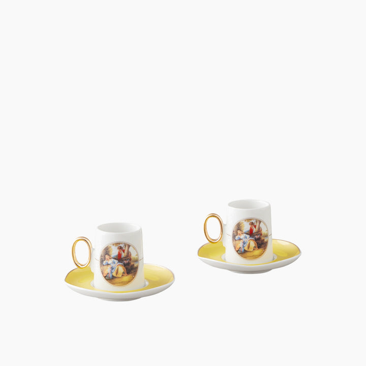 EH Selene Porcelain 4 Pieces 2 Servings Coffee Cup Set 80 Ml