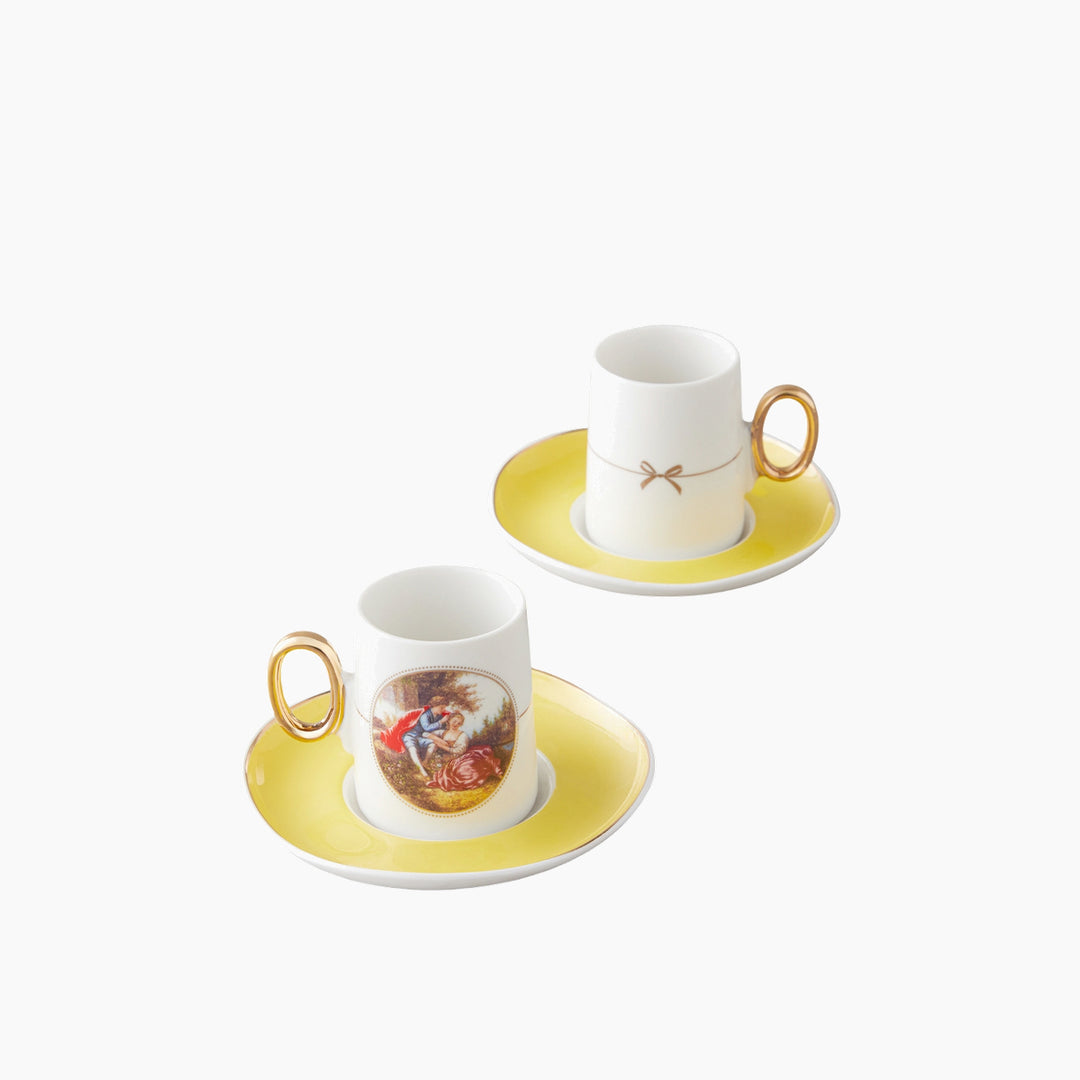 EH Selene Porcelain 4 Pieces 2 Servings Coffee Cup Set 80 Ml