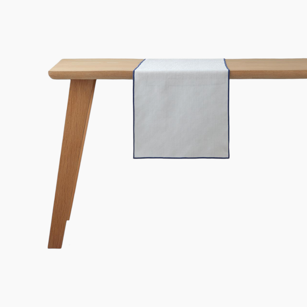 EH Living Arcane Polyester Runner 40x140 cm White - Navy Blue