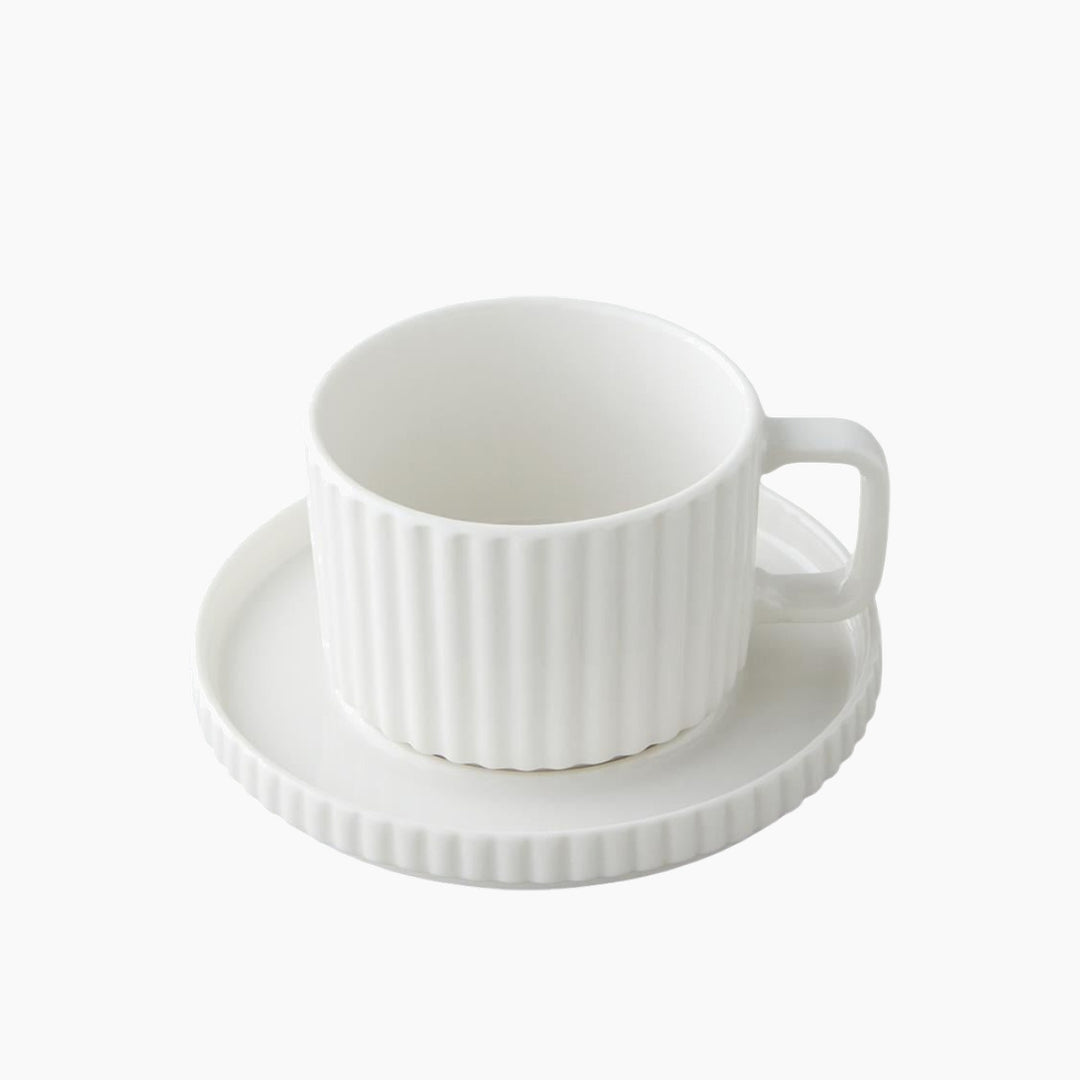 EH Lunara Porcelain 4 Pieces 2 Servings Tea Cup Set 220 Ml White