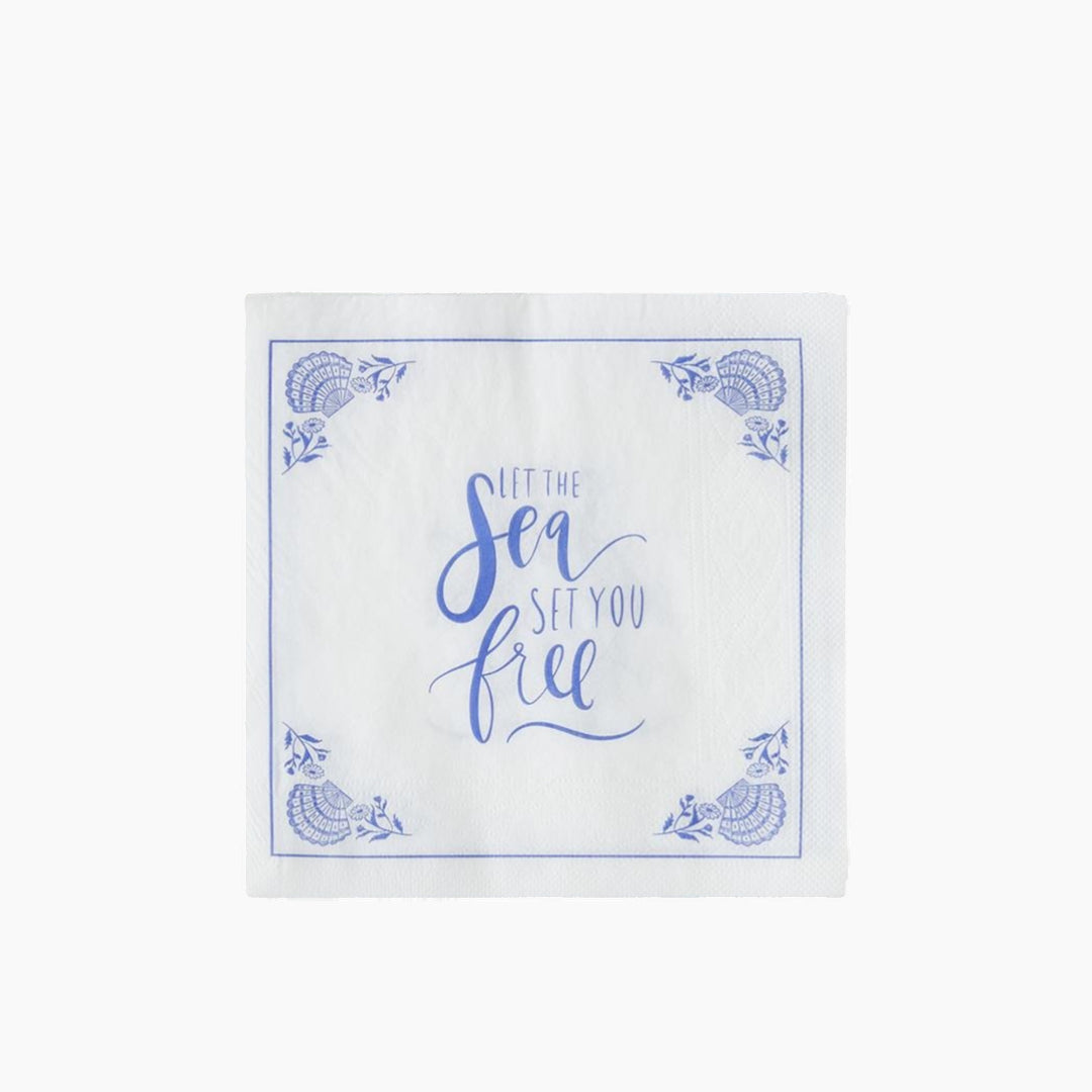 EH Living Seafree Paper 20 pcs Napkin 33x33 cm Navy Blue - White