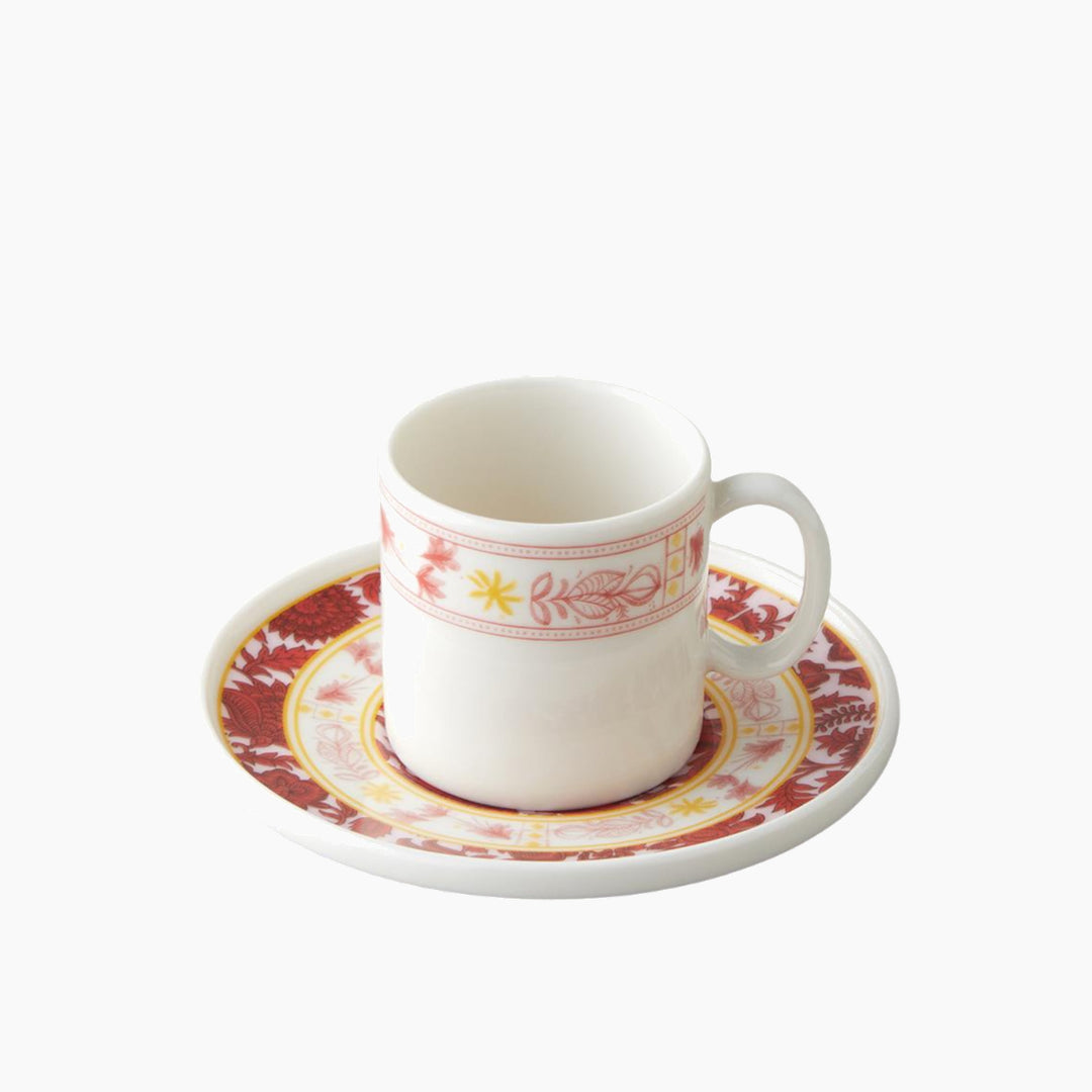 EH Living Seris Bone Porcelain 4 Pieces 2 Servings Coffee Cup Set 90 ml Pink - Yellow