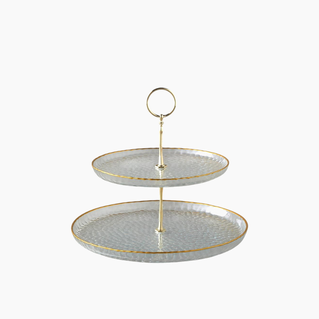 EH Living Golden Glow Glass Cookie Stand 21+28 cm Transparent - Gold