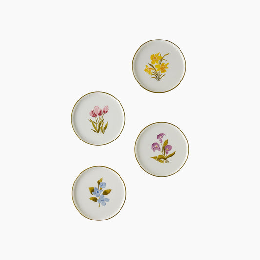 Begonya Ceramic 4 Pcs Cake Set 16 cm Colored