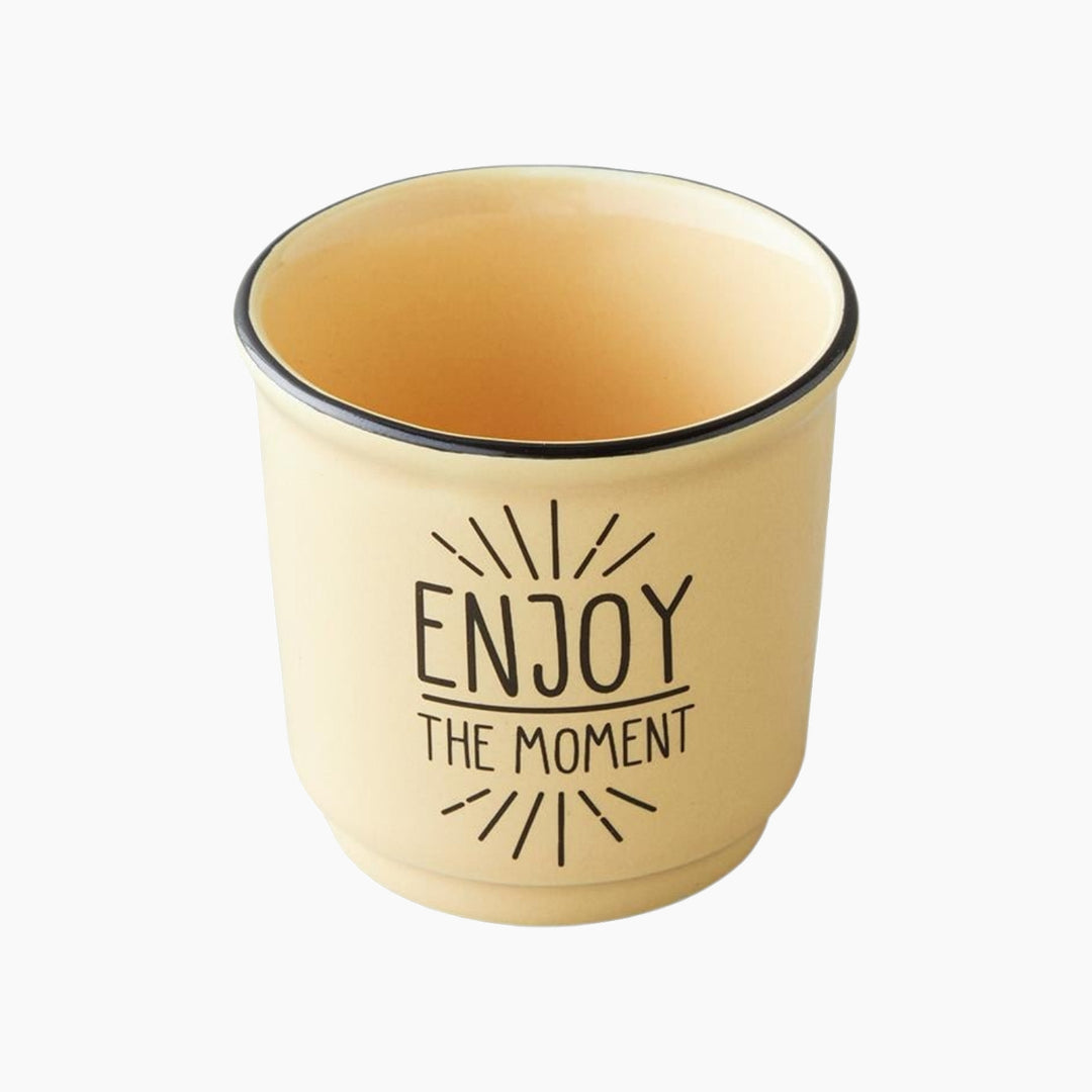 EH Enjoy The Moment Bone Porcelain 2 Pcs Espresso Cup 90 Ml Green - Yellow