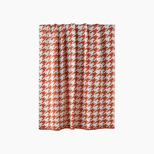 Houndstooth Sofa Throw 130x170 cm Orange