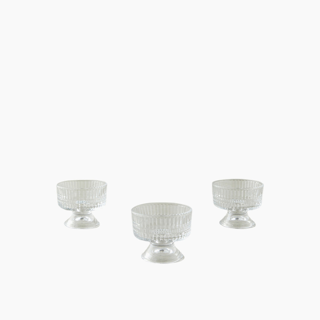 EH Lucent Glass 3 Pcs Serving Ware 145 Ml Transparent