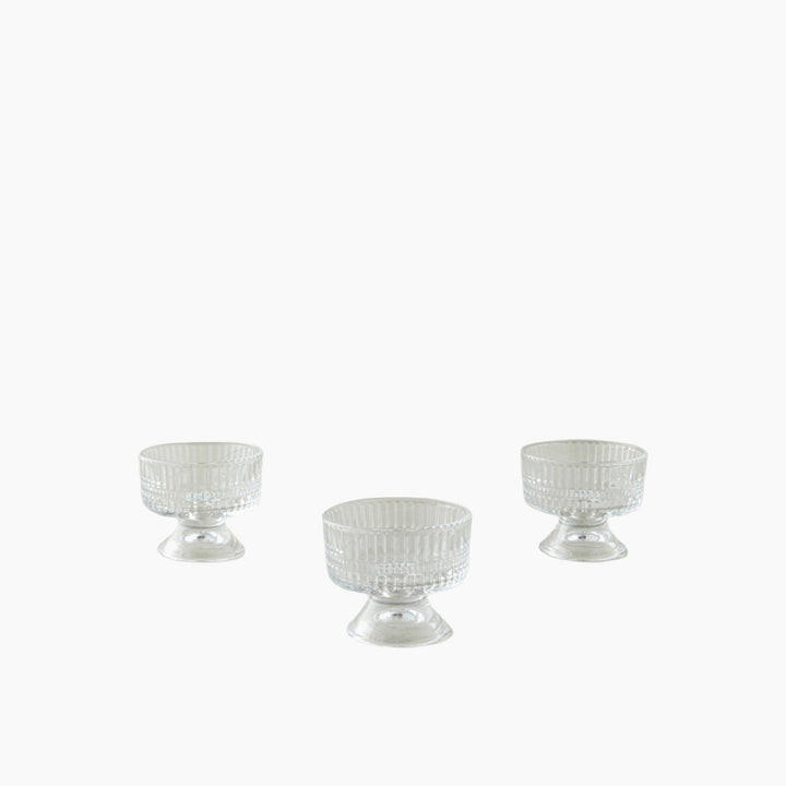 EH Lucent Glass 3 Pcs Serving Ware 145 Ml Transparent