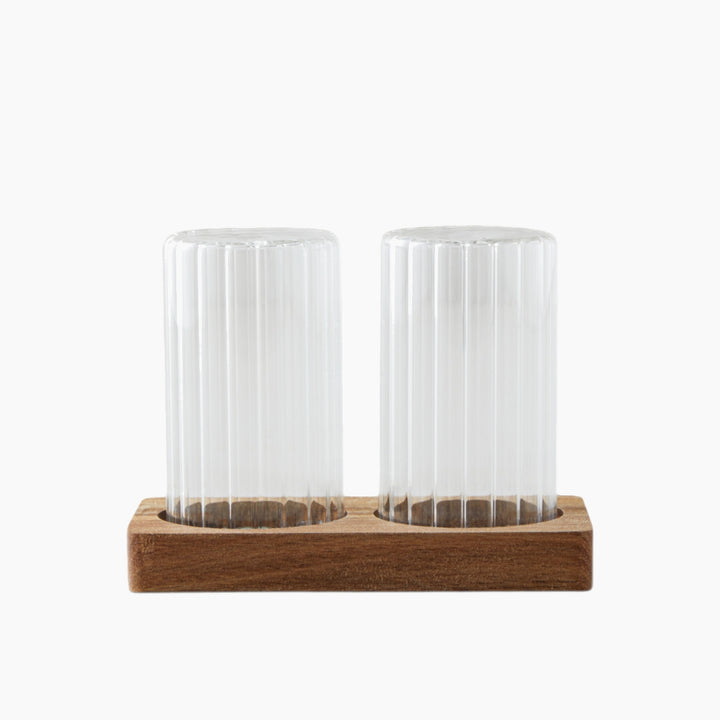 EH Lulia Acacia - Glass 2 Pcs Salt And Pepper Shaker 4.5X8 Cm Transparent
