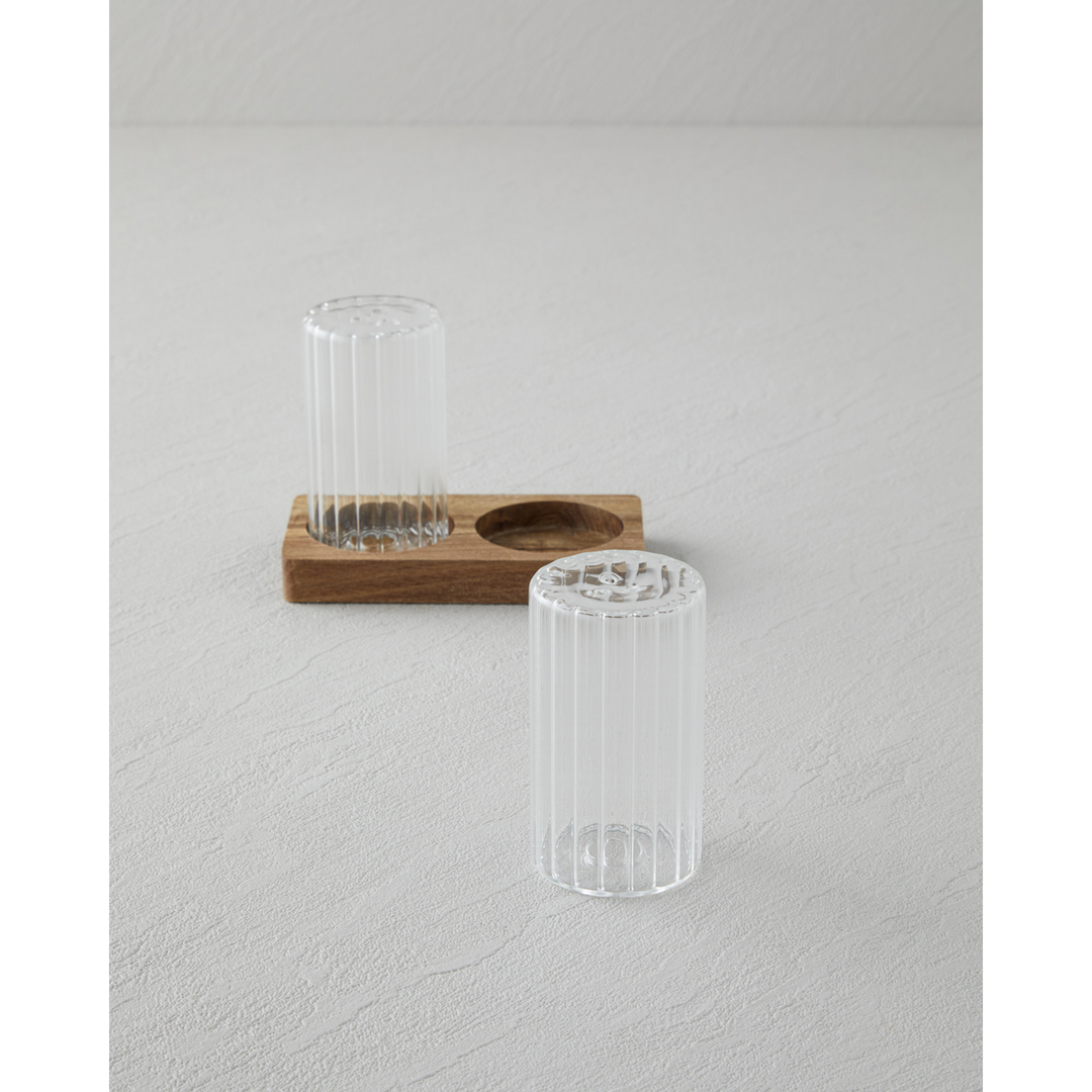 EH Lulia Acacia - Glass 2 Pcs Salt And Pepper Shaker 4.5X8 Cm Transparent