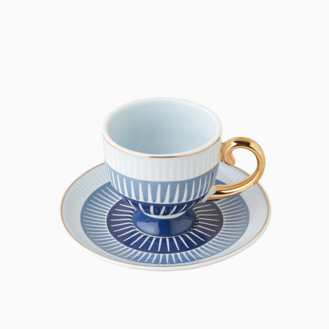EH Marivella New Bone China 4 Pieces 2 Servings Coffee Cup Set 100 Ml Blue