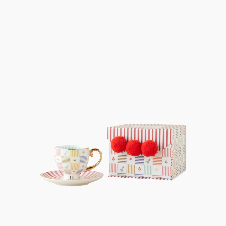 EH Bright Ophelia New Bone China 4 Pieces 2 Servings Coffee Cup Set 100 Ml Colored