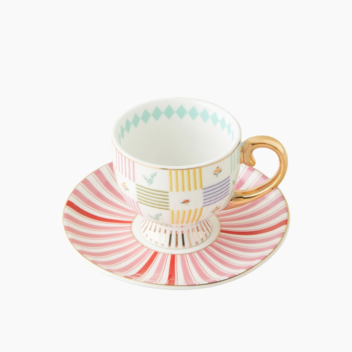 EH Bright Ophelia New Bone China 4 Pieces 2 Servings Coffee Cup Set 100 Ml Colored
