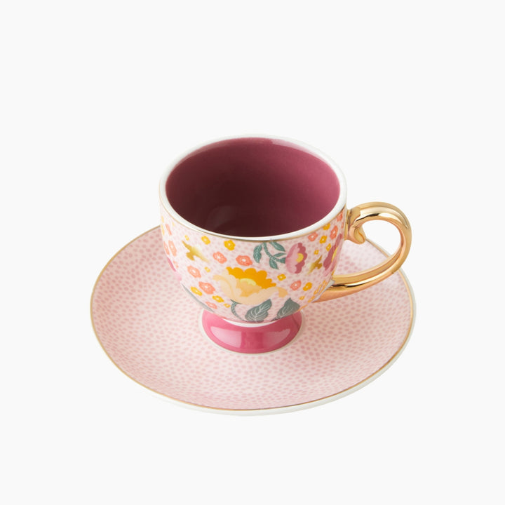 EH Rosalie New Bone China 4 Pieces 2 Servings Coffee Cup Set 100 Ml Colored