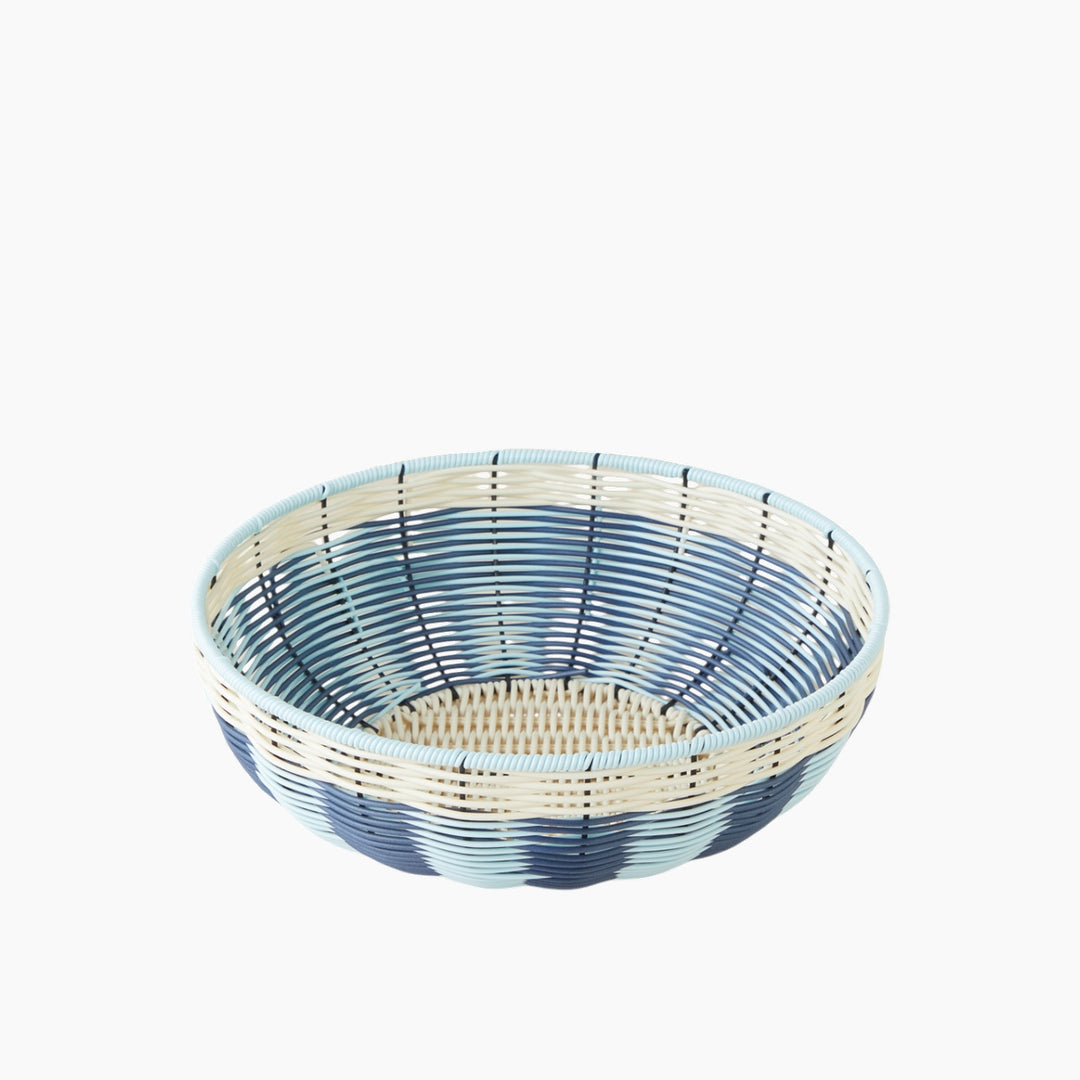 EH Coastlinear Plastic Serving Ware 30 Cm Blue - Cream