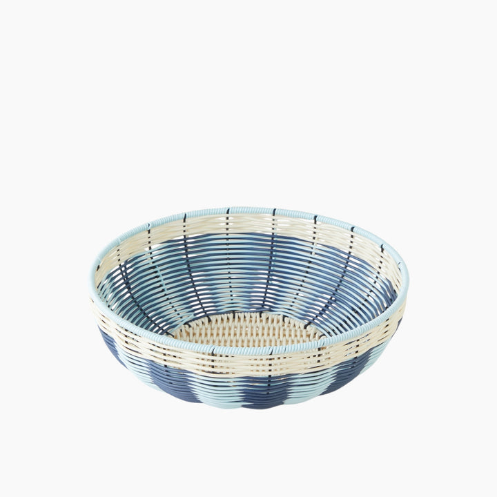 EH Coastlinear Plastic Serving Ware 30 Cm Blue - Cream