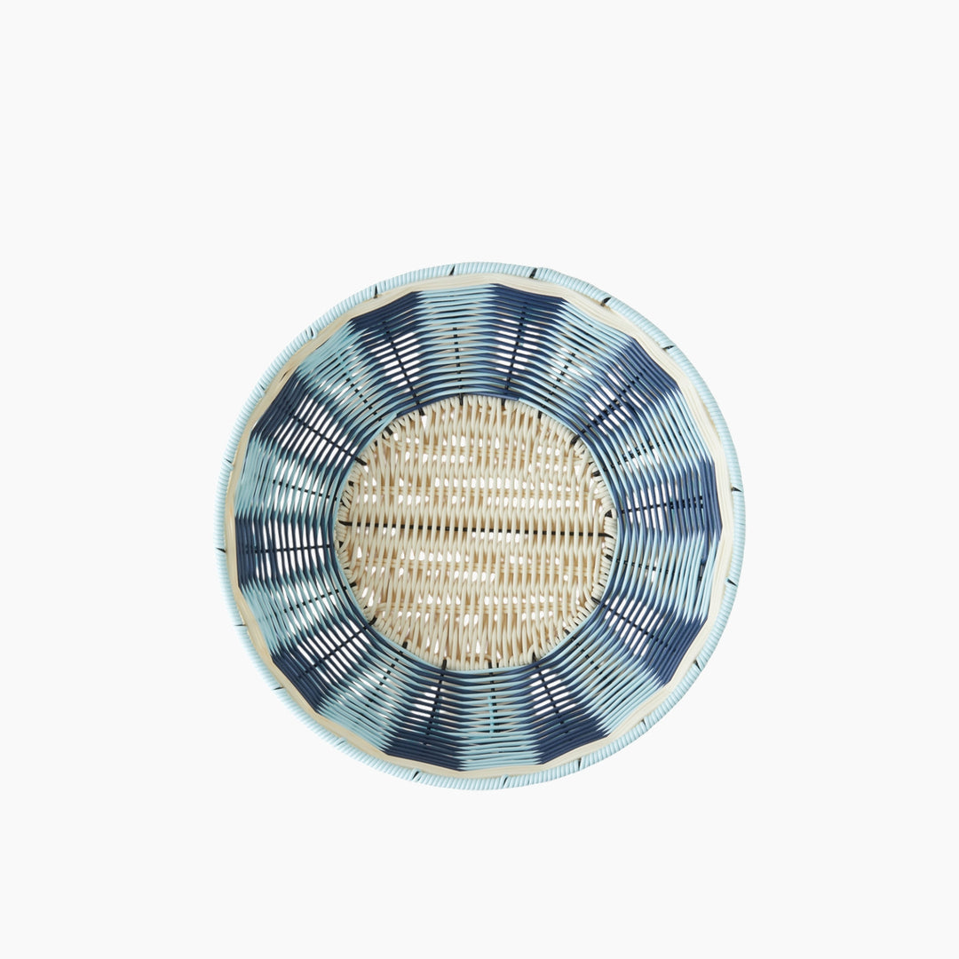 EH Coastlinear Plastic Serving Ware 30 Cm Blue - Cream